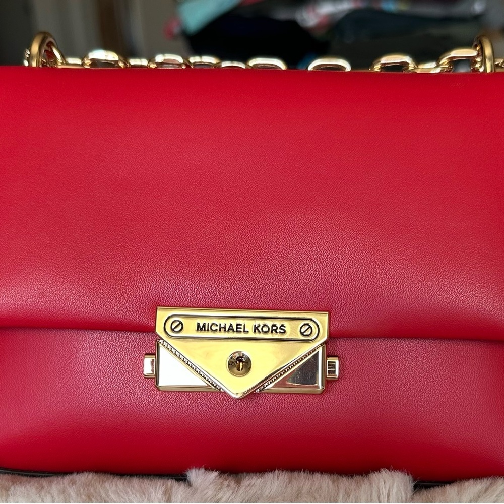 Michael Kors Scarlet Shoulder Bag with Gold Accents